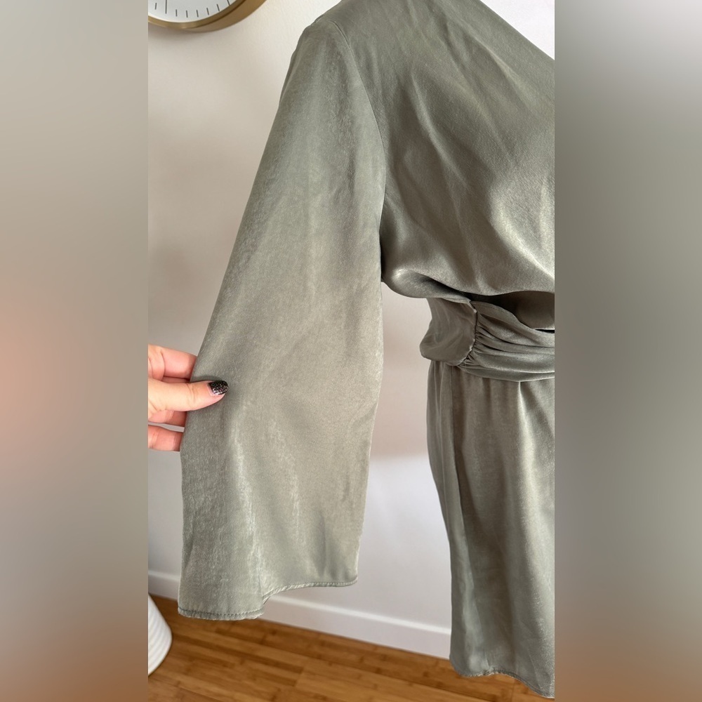 Zara Link Satin Effect Romper/Jumpsuit in green - Picture 7 of 8